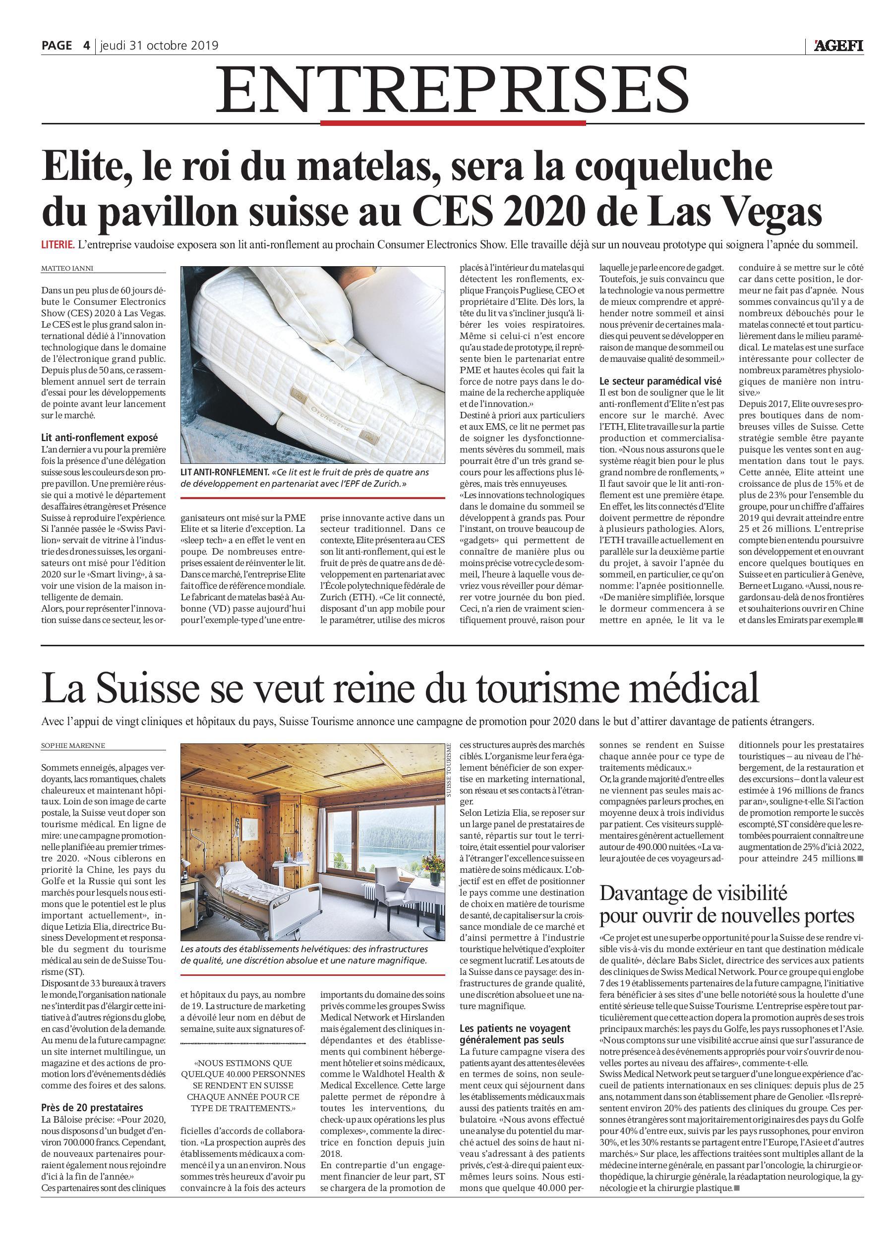 Elite CES 2020 AGEFI 31 octobre 2019